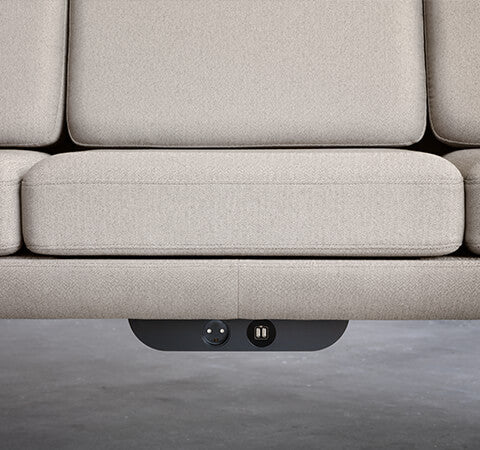 Plenum 1 Seater Sofa, Black Powdercoat