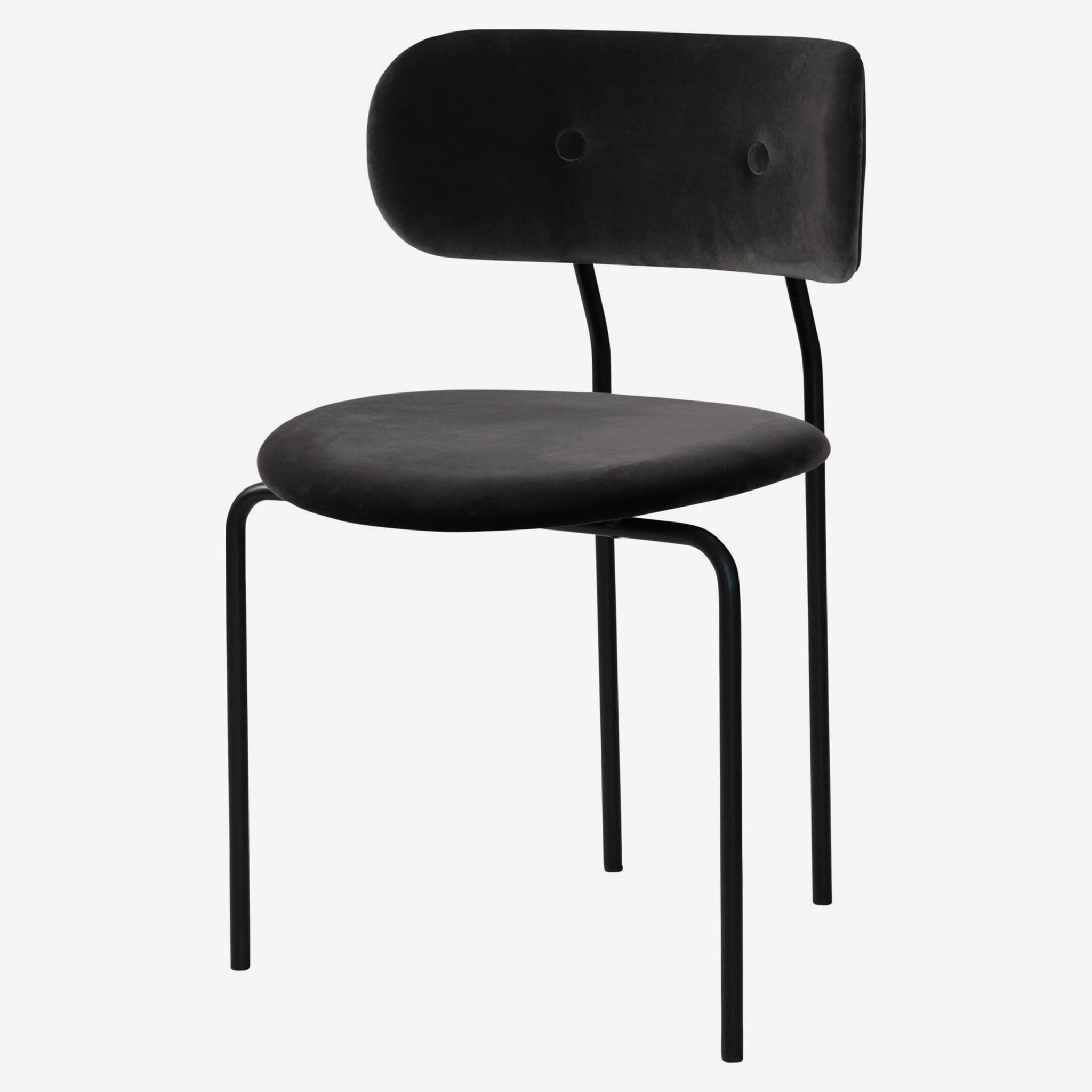 Coco Dining Chair Fully Uphol, Black Bas