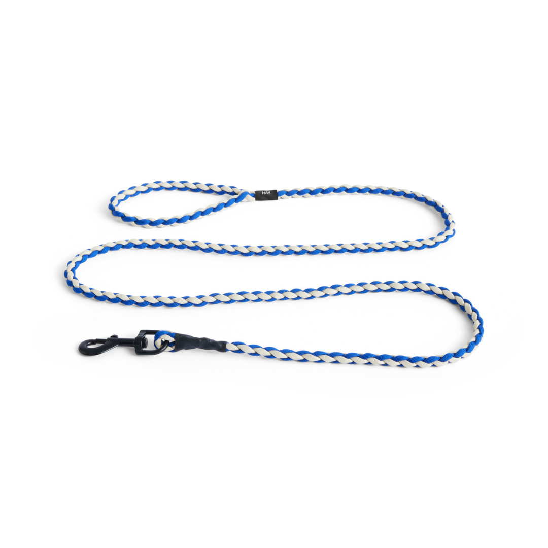 Dogs Leash, Braided - Blue, Off-White