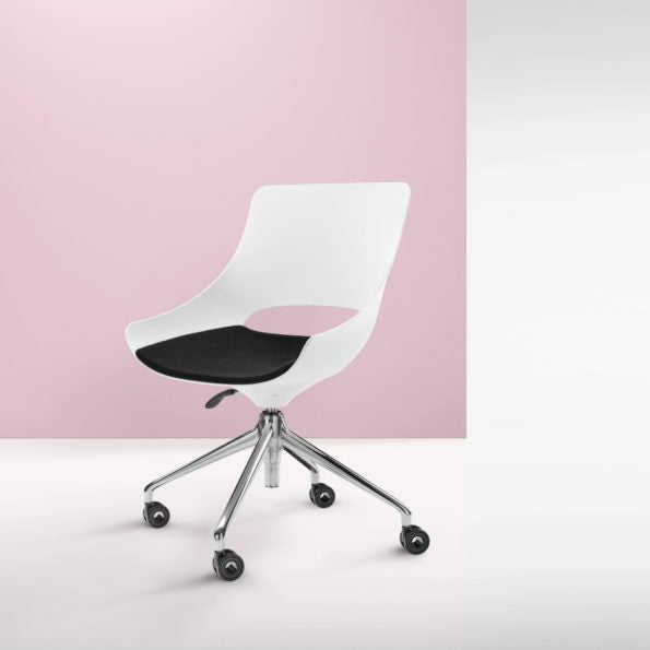 Touch Chair-White Shell Black Seat Pad