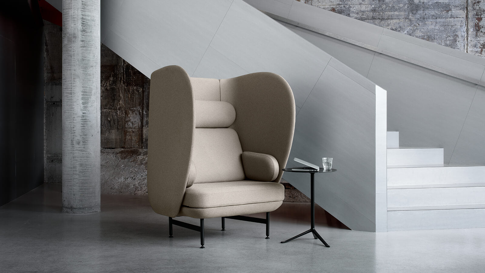 Plenum 1 Seater Sofa, Black Powdercoat