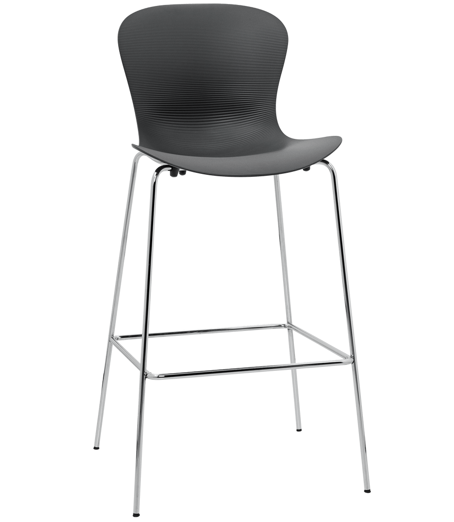 NAP Bar Stool, Chrome Base, n/arms