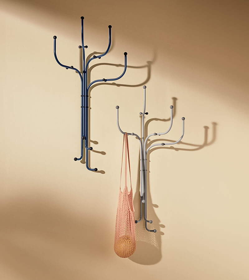 Coat Tree Wall - Light Grey/Grey Knobs
