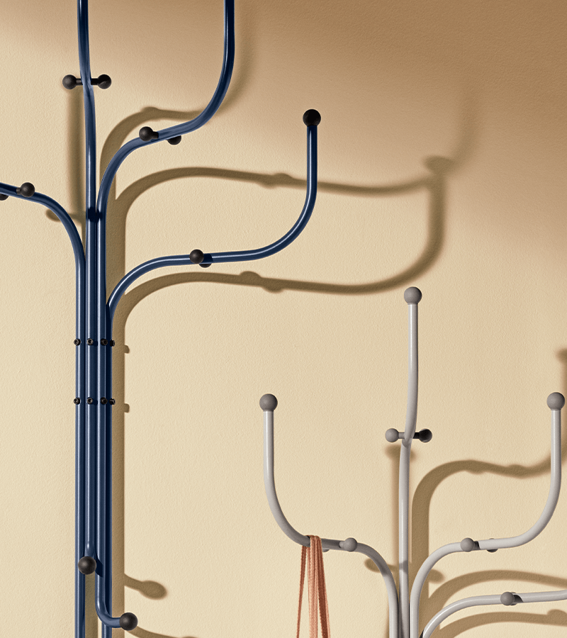 Coat Tree Wall - Dark Blue/Black Knobs