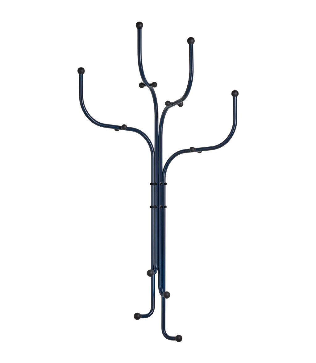 Coat Tree Wall - Dark Blue/Black Knobs