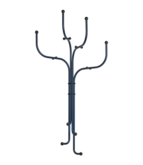 Coat Tree Wall - Dark Blue/Black Knobs