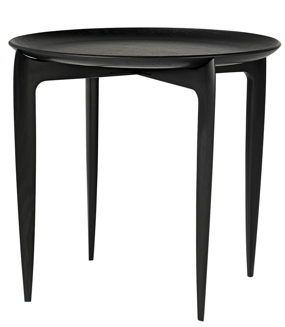 Foldable Tray Table Black Lacquered