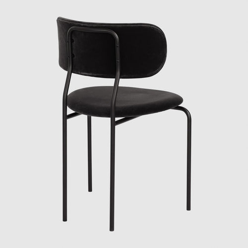 Coco Dining Chair Fully Uphol, Black Bas