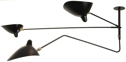 Ceiling Lamp 2 Still Arms & 1 Curved Rot