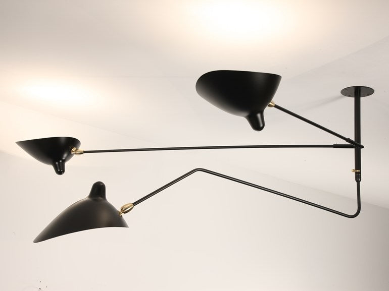 Ceiling Lamp 2 Still Arms & 1 Curved Rot