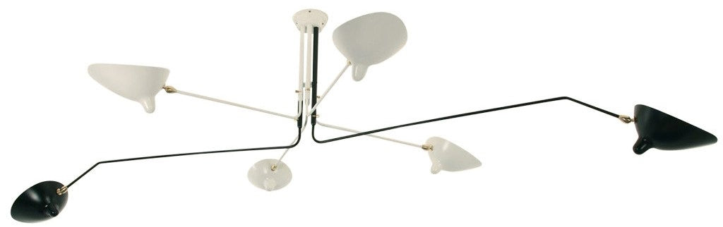 Ceiling Lamp 6 Rot. Arms B&W