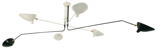 Ceiling Lamp 6 Rot. Arms B&W