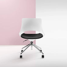 Touch Chair-White Shell Black Seat Pad