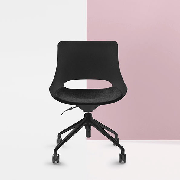 Touch Chair-White Shell Black Seat Pad