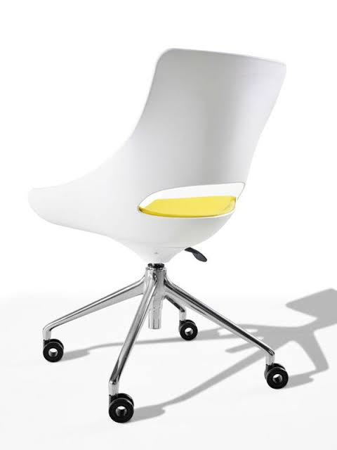 Touch Chair-White Shell Black Seat Pad