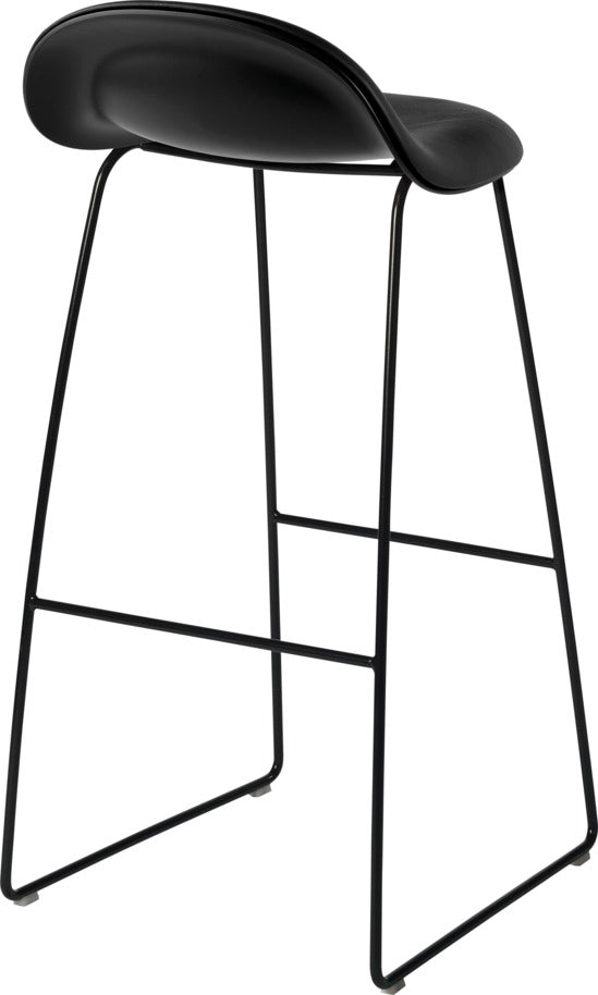 3D Bar Stool, Front Upholstered, Sled