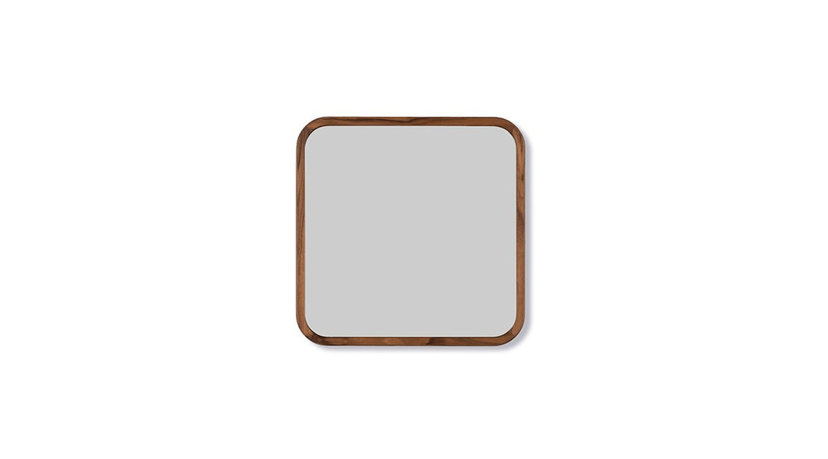 Silhouette Mirror Walnut 70 x 70 cm