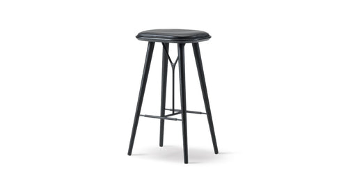 Spine Wood Stool Black