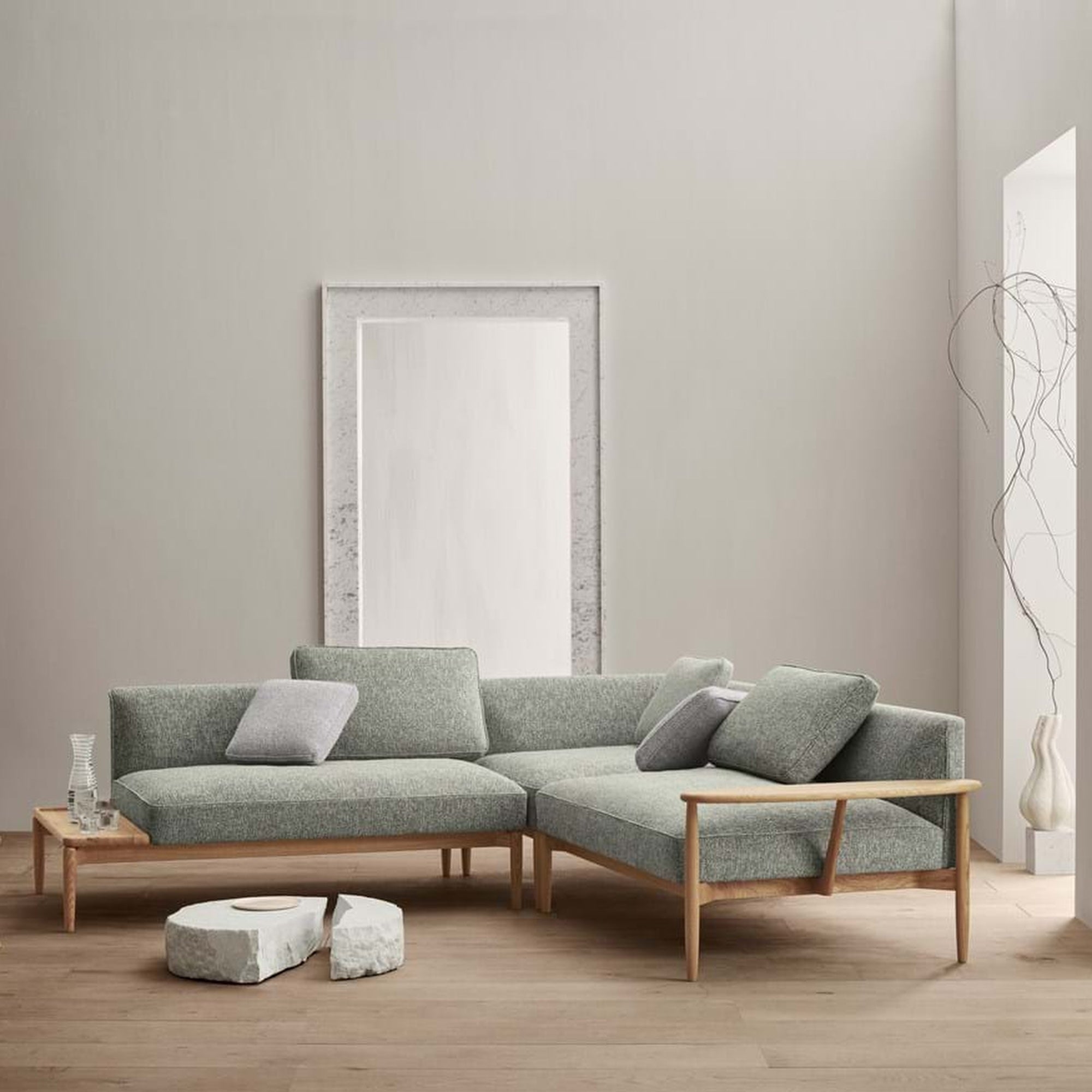 E300 Embrace Centre Section Sofa - Oak