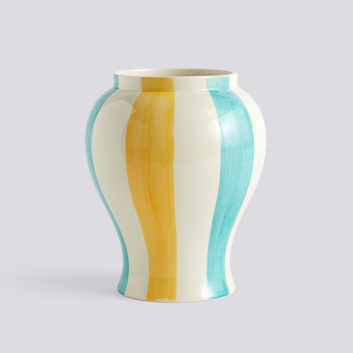 Sobremesa Stripe Vase Green and Yellow