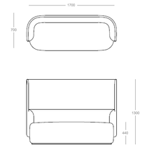 Mega Tulip 2 Seater  Square High Back