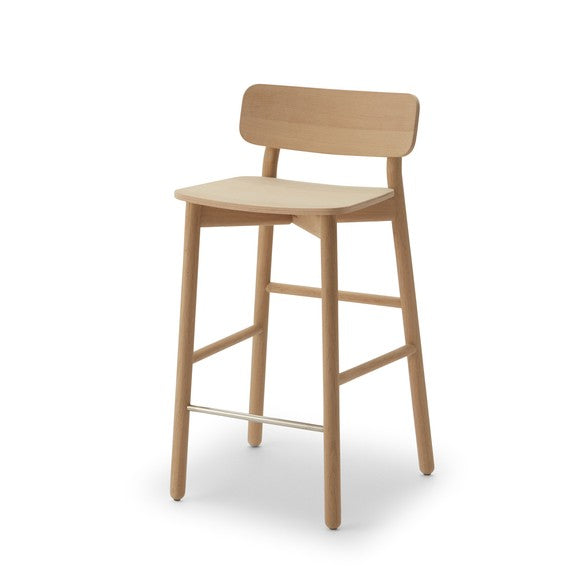 Hven Bar Stool Oak/Stainless Steel
