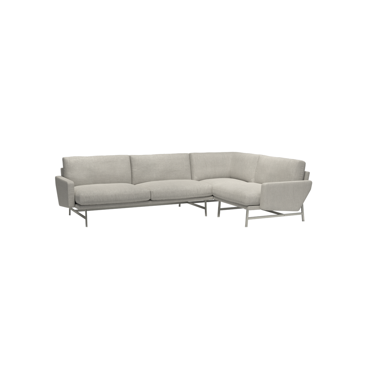 Lissoni 4 Seater Corner Sofa Matt SSteel