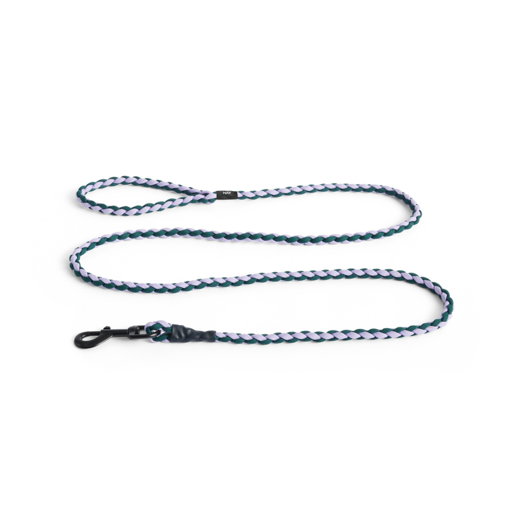 HAY Dogs Leash, Braided - Lavender, Green