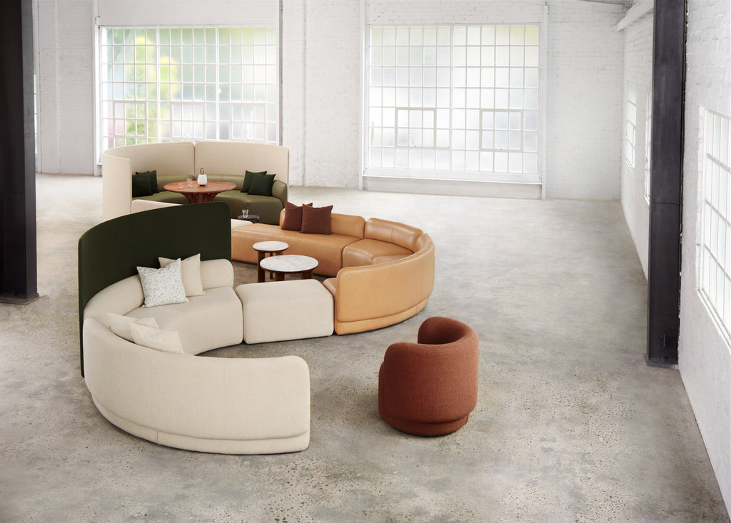 Mega Tulip Round Chaise LEFT High Back