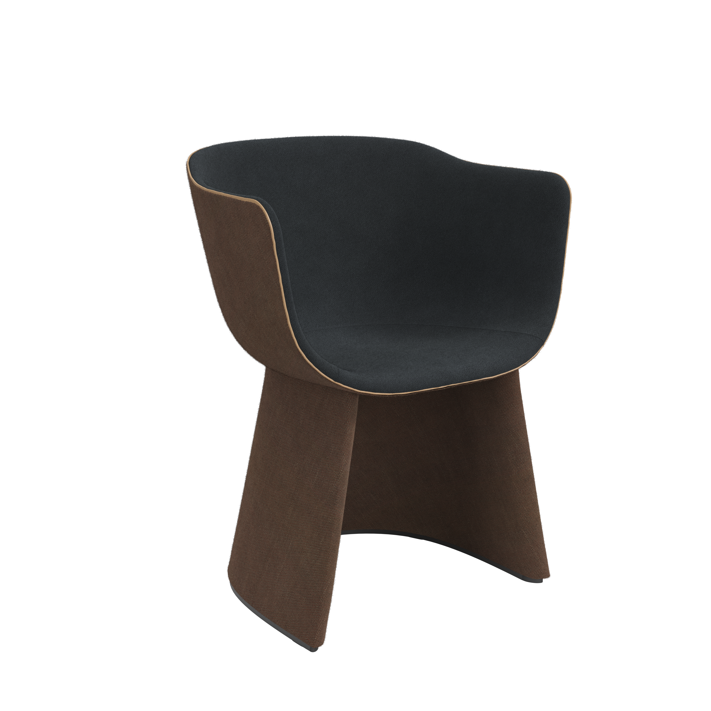 Monolit Dining Chair With Leather Piping