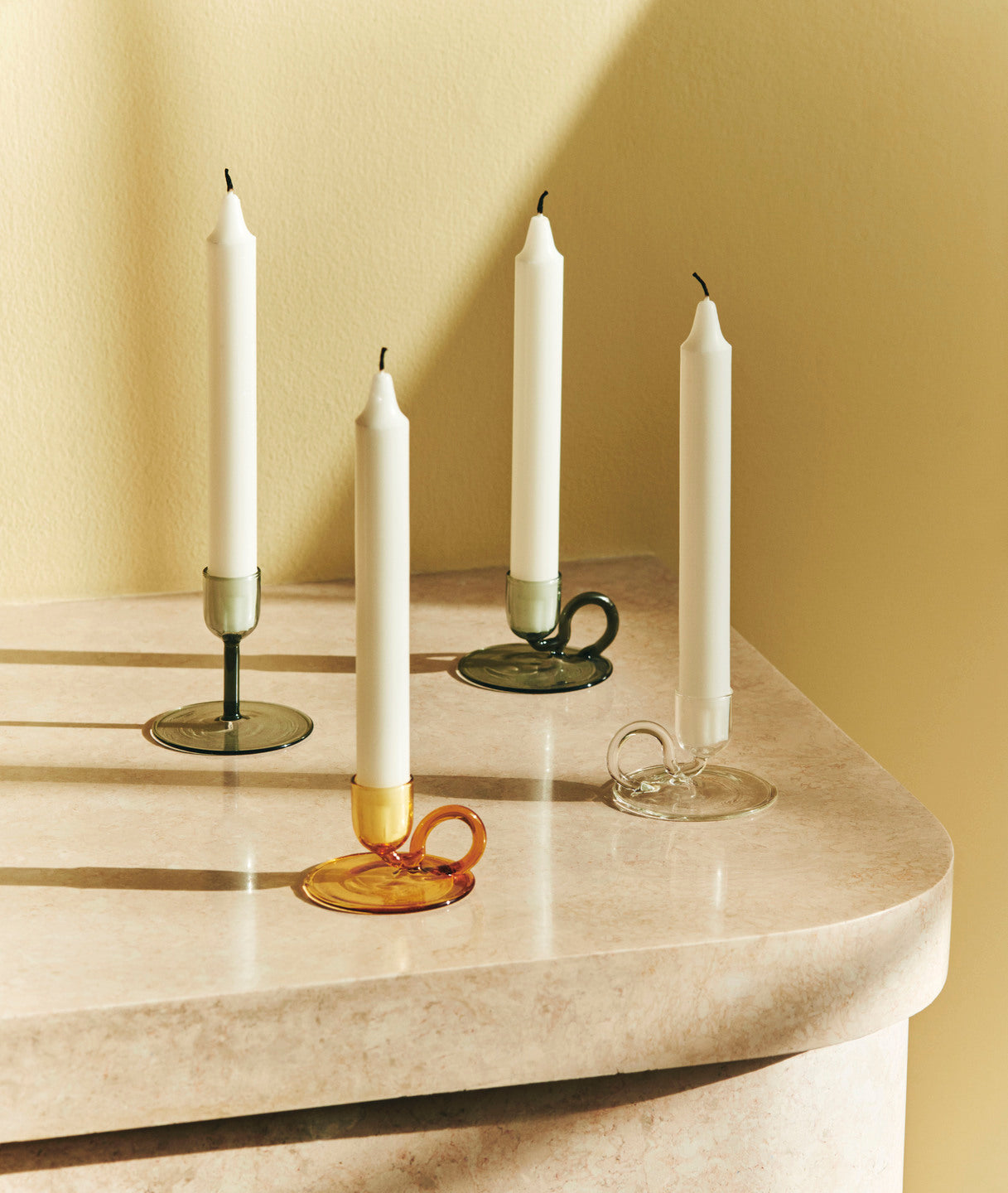 Tiny Candleholder-Curved-Grey