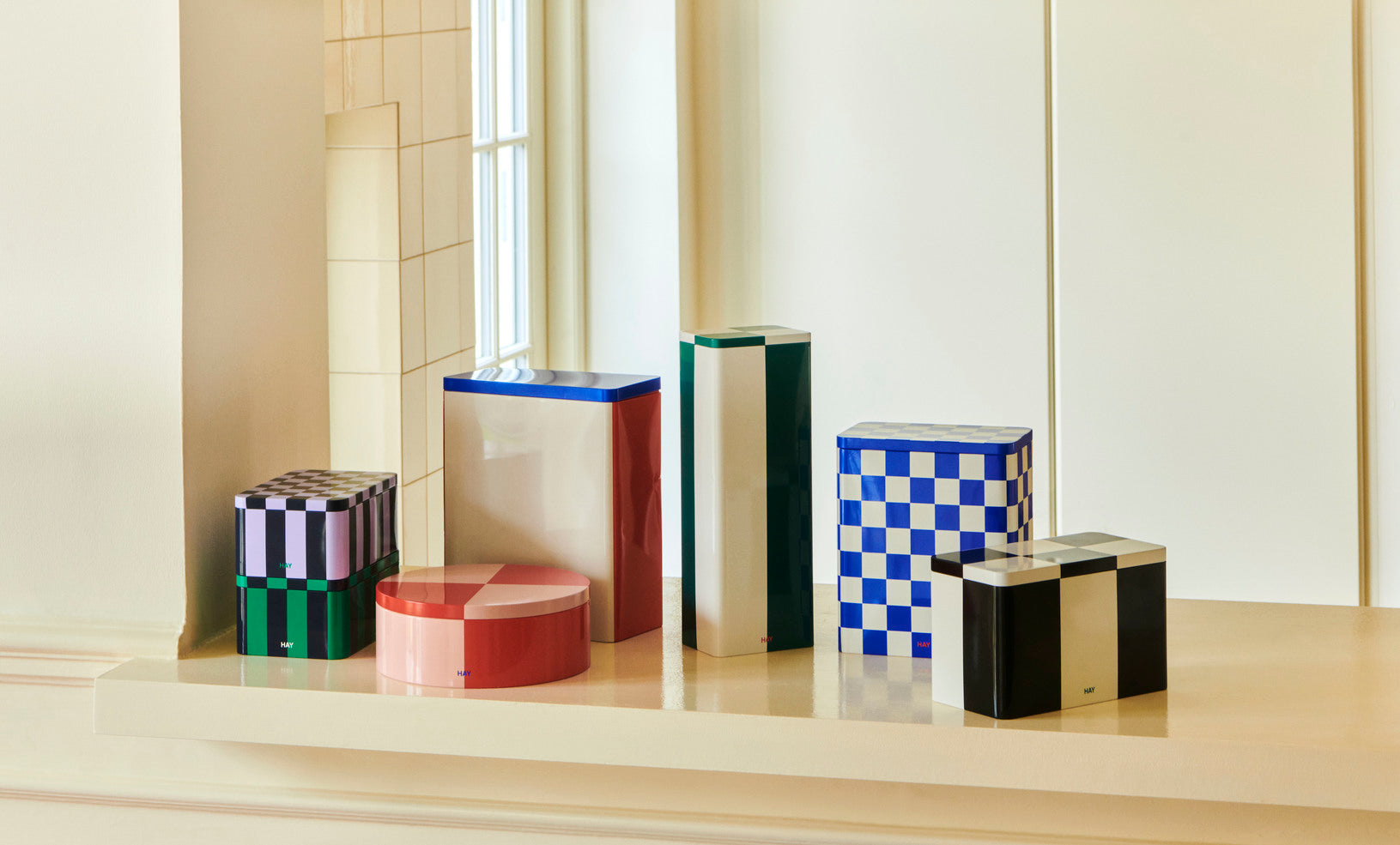 Tin Container - S - Dark Blue & Lavender