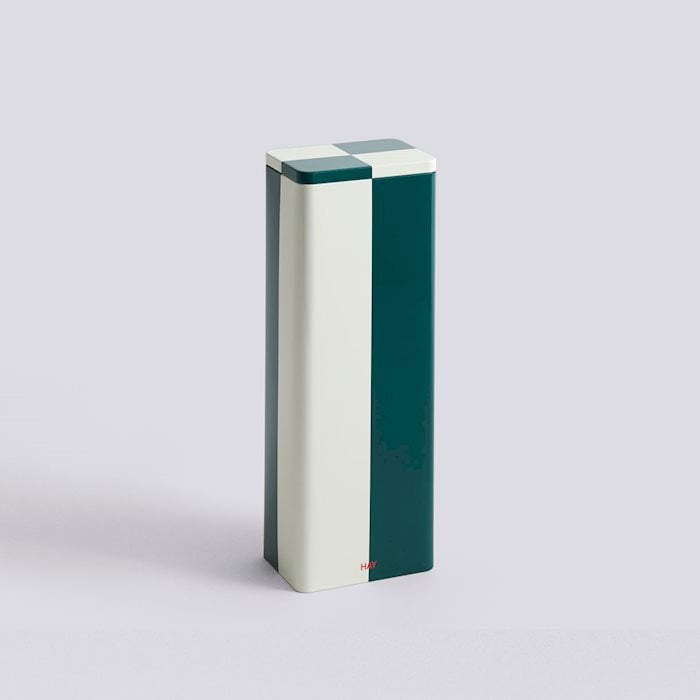 Tin Container - Slim - Green & Off-White