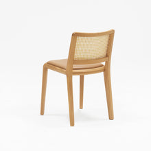 Boardwalk Chair Oak with Rattan Back & Upholstered Seat