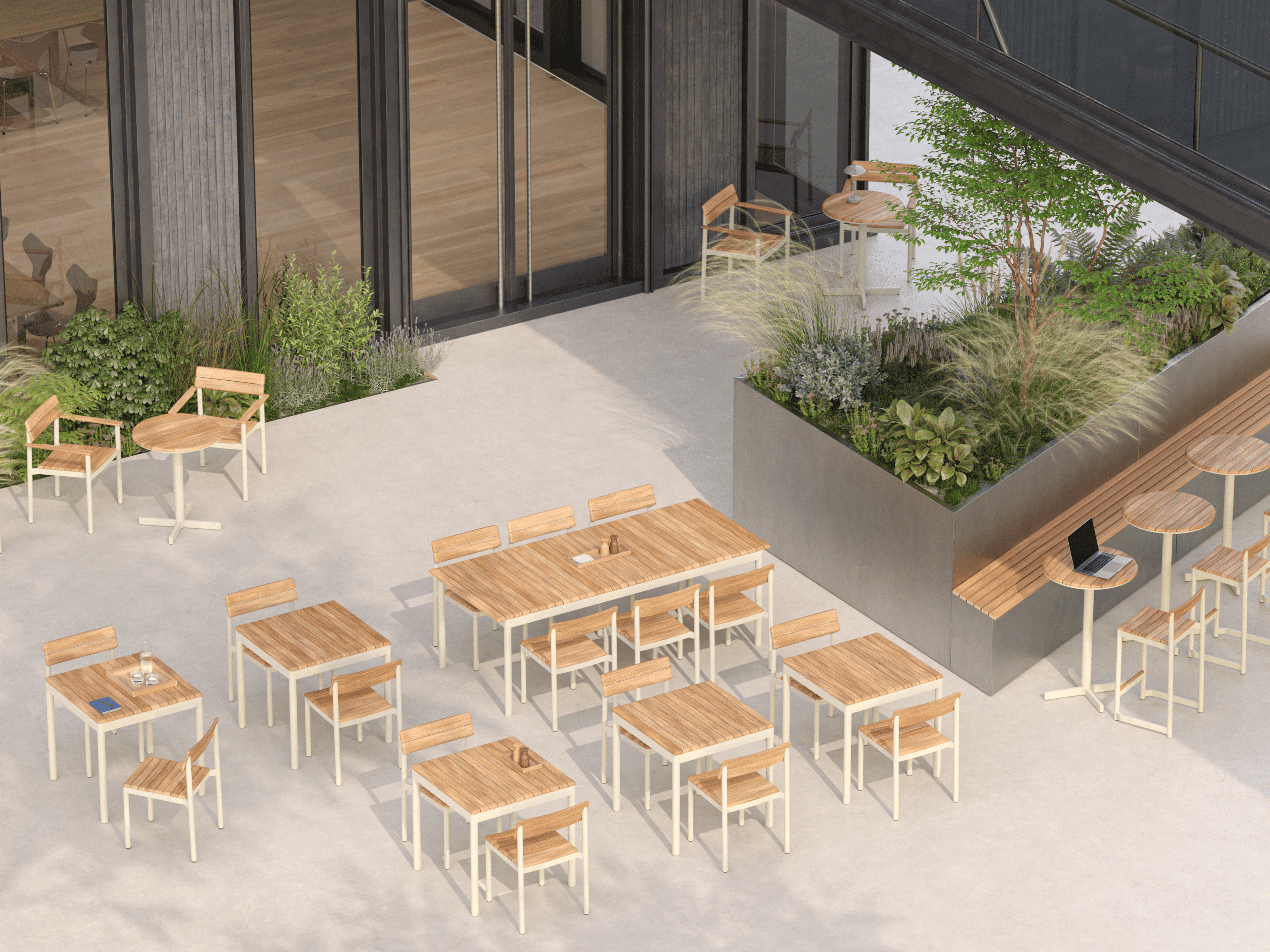 Pelagus Square Table 75x75cm,Light Ivory