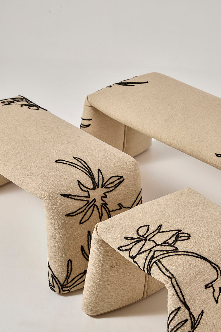 Folded Bench - Small, Flowers